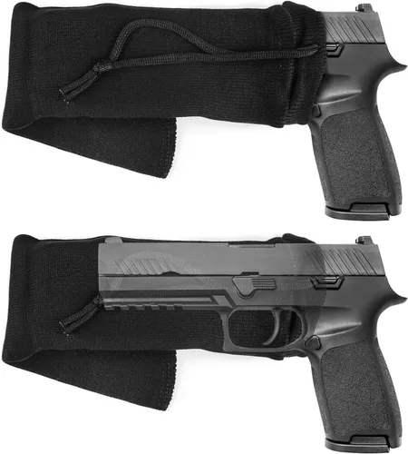 Vista 3 de GUGULUZA Calcetines extra gruesos para pistolas, calcetín de pistola para pistola, paquete de 4/5/6 fundas de pistola tratadas de silicona de punto