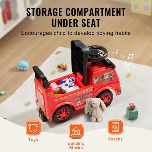 Vista 5 de VEVOR Coche de Paseo con Empuje para Niños Pequeños, Edades 19+ Meses, Coche de Carreras, Juguete de Paseo para Niños Pequeños que Pasa de Sentado a