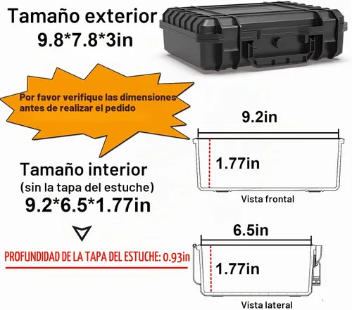 Vista 2 de Estuche rígido impermeable Ant Mag 9.2x6.5x2.7 Pick & Pluck Foam, caja protectora de viaje para cámara, drone, herramientas, electrónica