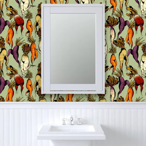 Vista 9 de Spoonflower Carrot Butts - Papel tapiz para despegar y pegar