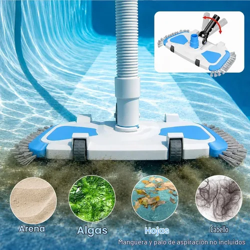 Vista 6 de TidyMister - Cabezal de vacío de piscina con peso rectangular con limitador de ángulo base