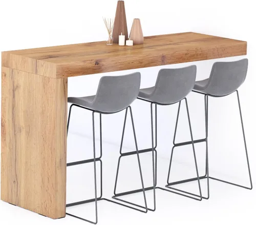 Vista 32 de Mobili Fiver Evolution - Mesa alta de bar de cocina fabricada en Italia Ahorra Espacio, Mesa de altura de mostrador montada en la pared para 1