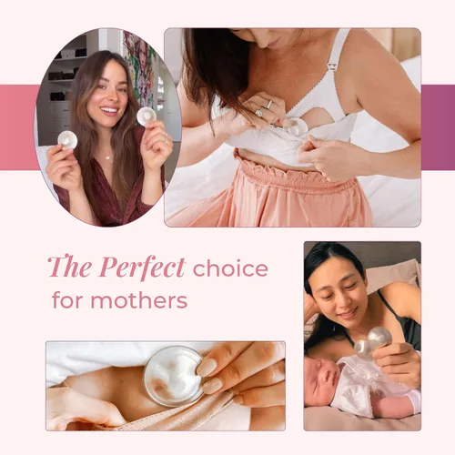 Vista 5 de Silverette® The Original Silver Nursing Cups, Nipple Covers for Breastfeeding Essentials, Pure 925 Silver Nipple Shields