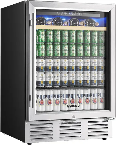 Vista 9 de EUHOMY Refrigerador de bebidas de 24 pulgadas, enfriador de bebidas integrado para 180 latas, refrigerador de cerveza debajo del mostrador