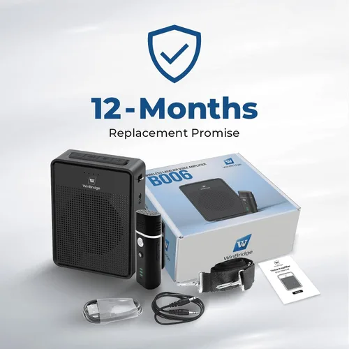 Vista 9 de Amplificador de voz inalámbrico con micrófono de solapa Bluetooth, micrófono portátil profesional con reducción de ruido con altavoz, mini megáfono