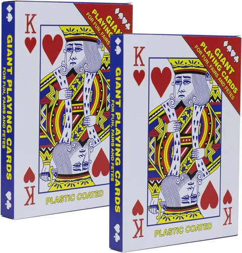 Vista 8 de SUUJI Juego de cartas de juego grandes, mazo gigante, de 5 x 7 pulgadas, juego de cartas de juego súper grande, puente, cartas de juego de póquer