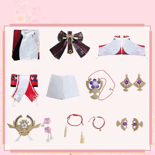 Vista 5 de DAZCOS Disfraz de cosplay de Genshin Impact Yae Miko de talla estadounidense para Halloween