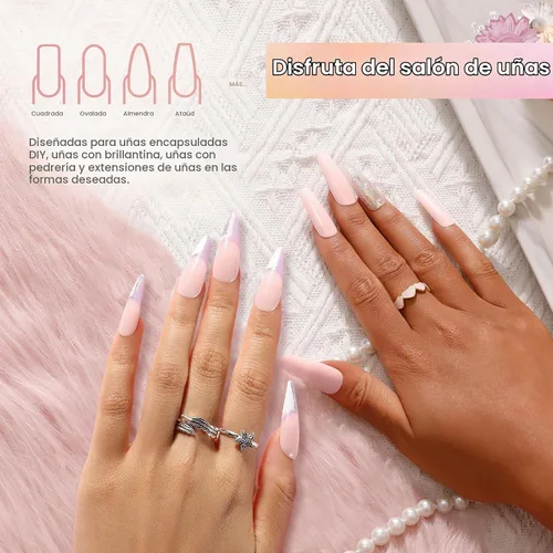 Vista 3 de ROSALIND - Gel de uñas de poliéster rosa de 2 onzas, gel de extensión de uñas para mejorar el constructor Pink Nude Poly Nail Gel 60g/2oz, Easy to