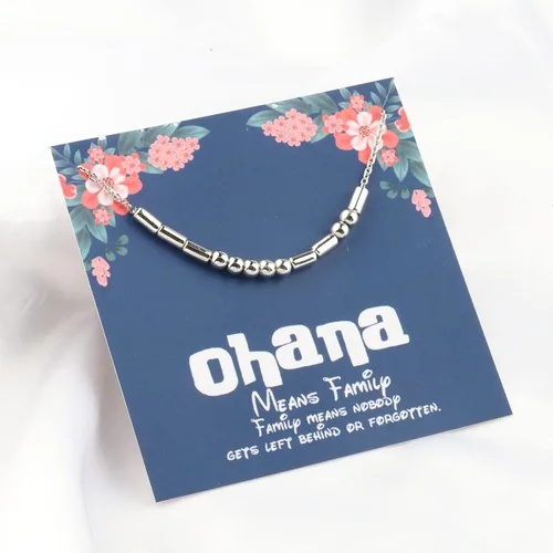 Vista 3 de FOTAP Ohana Means - Collar para la familia Ohana, collar de regalo de flores hawaianas, regalo de viaje hawaiano, regalo de regalo de BBF, regalo