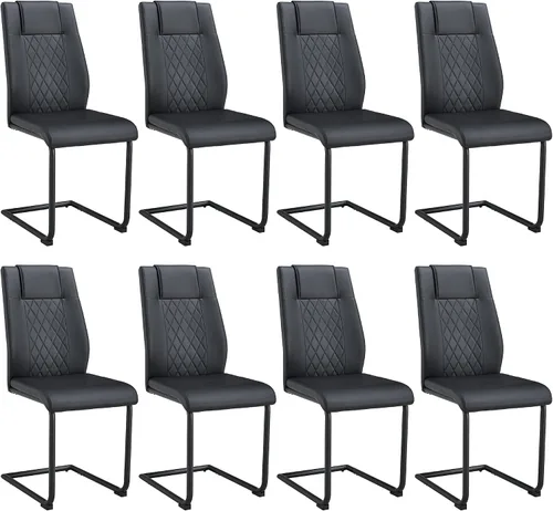 Vista 28 de gopop Juego de 4 sillas de comedor, modernas sillas de cocina y comedor con patas de metal galvanizado, sillas laterales tapizadas para comedor