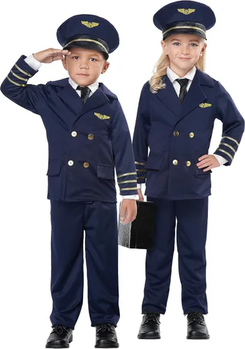 Vista 4 de Disfraz de piloto tamaño pinta para niños pequeños