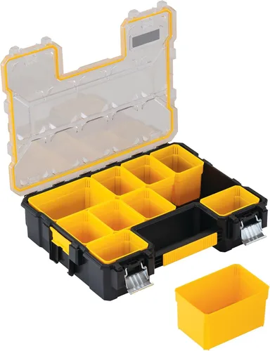 Vista 6 de DEWALT Organizador de piezas pequeñas, caja de almacenamiento de hardware con separadores extraíbles, 10 compartimentos (DWST14825) (Paquete de 3)