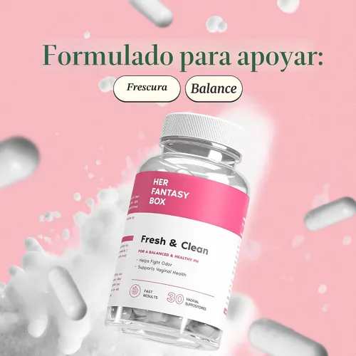 Vista 2 de Her Fantasy Box Supositorios Vaginales Fresh & Clean pH-Restore – Ácido Bórico para el Equilibrio del pH, Control de Olores y Comodidad – 30