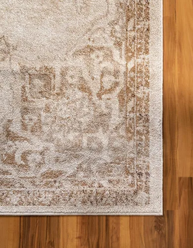Vista 8 de Único Loom - Alfombra de la colección Utopia con estampado botánico vintage, tonos cálidos Beige/Marrón