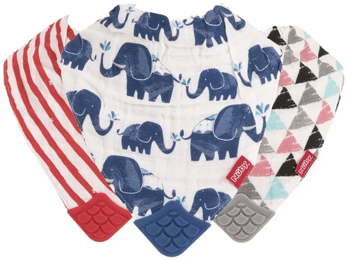 Vista 8 de Nuby Funda de lactancia 5 en 1 con babero de dentición de más de 3 meses, gris