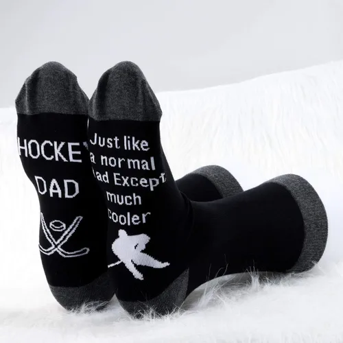 Vista 2 de MBMSO - 2 pares de calcetines de hockey para papá diseño de hockey
