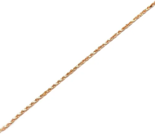 Vista 17 de Floreo 10k Yellow Gold or White Gold or Rose Gold 2.5mm Solid Rope Chain Diamond Cut Bracelet or Anklet