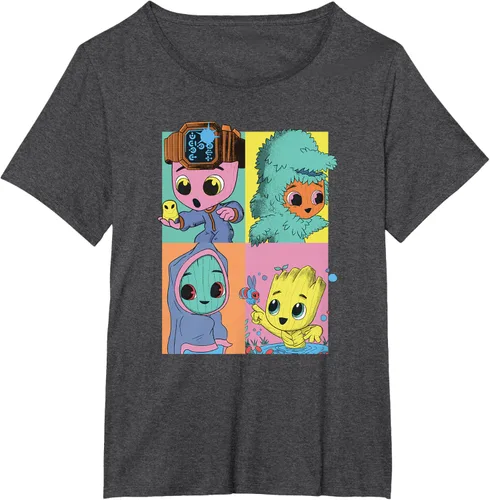 Vista 22 de Marvel I Am Groot Pop Art Costumes Box Up Camiseta, Negro