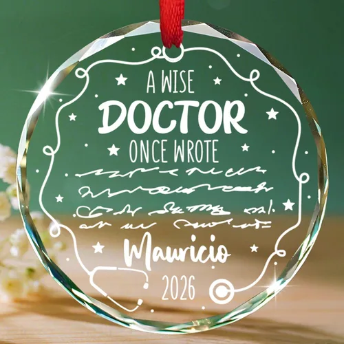 Vista 15 de Un médico verdaderamente asombroso es difícil de encontrar Adornos de vidrio, Adorno de Navidad personalizado de agradecimiento al médico 2025