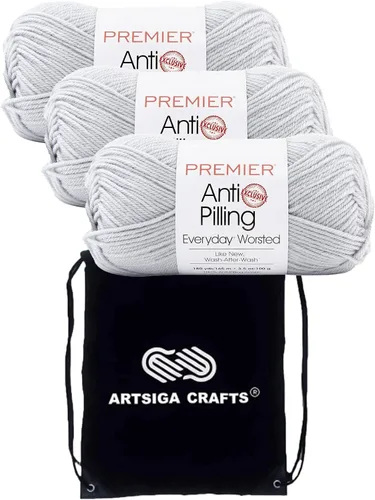 Vista 24 de Premier Yarns Antibolitas para todos los días Blancanieves 100-1 Dn100-1-Snow-White