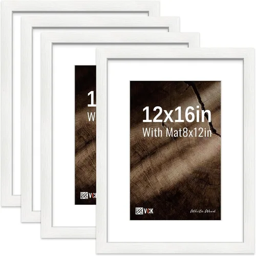 Vista 34 de VCK Portarretratos de 5 x 7 pulgadas, 4 unidades, marco de madera negra, vidrio templado, para fotos de 4 x 6 pulgadas con paspartú o 5 x 7 sin