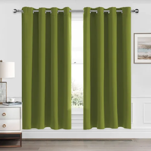 Vista 44 de CUCRAF Cortinas opacas de 45 pulgadas de largo, juego de 2 paneles para dormitorio, bolsillo para cortinero, cortinas de oscurecimiento