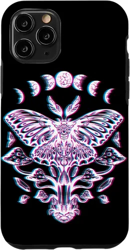 Vista 28 de Funda Glitch para iPhone 15 Glitch Lunar Moth Fases Cristales Setas