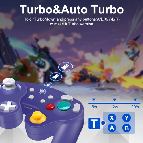 Vista 5 de ADHJIE Gamecube Controller for Switch Nintendo,Wireless Gamecube Switch Pro Controller for Nintendo SwitchPCSteam,6-Axis Gyro Motion,One-Button Wake