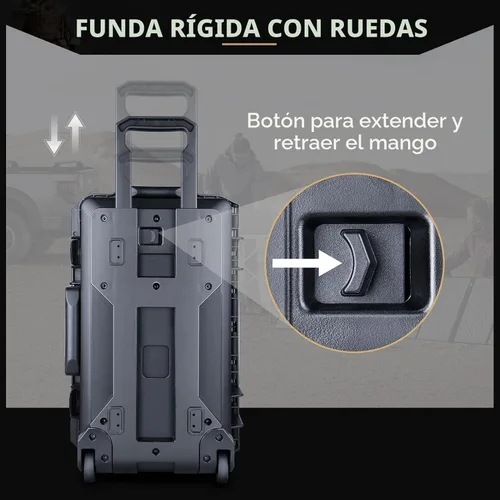 Vista 6 de Lykus HC-5120 Funda rígida impermeable con ruedas y espuma personalizable, Tamaño interior 20.3x11.3x7.3 pulgadas, Adecuada para cámara, lente