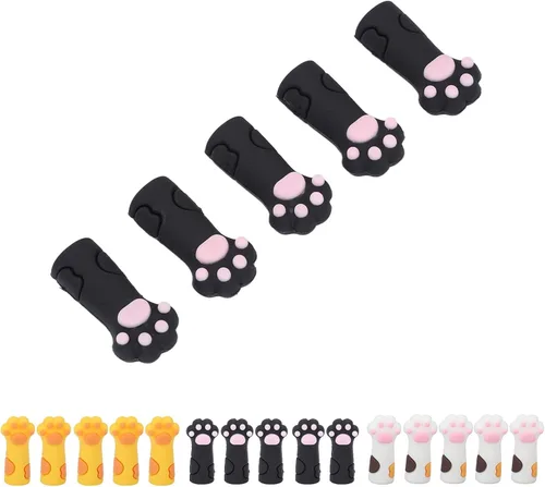 Vista 8 de 5 protectores de tijeras de cutícula, con forma de gato, silicona para recortar cutículas, funda protectora para uñas de los pies, pinzas