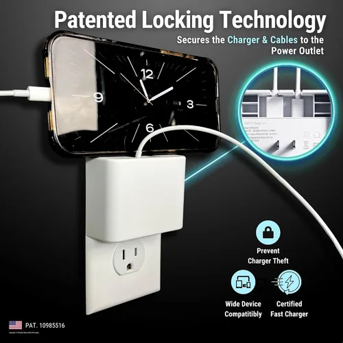 Vista 2 de Permaplug Bloqueo del cargador: sistema de bloqueo de cargador de teléfono antirrobo y a prueba de tirones para Apple iPhone