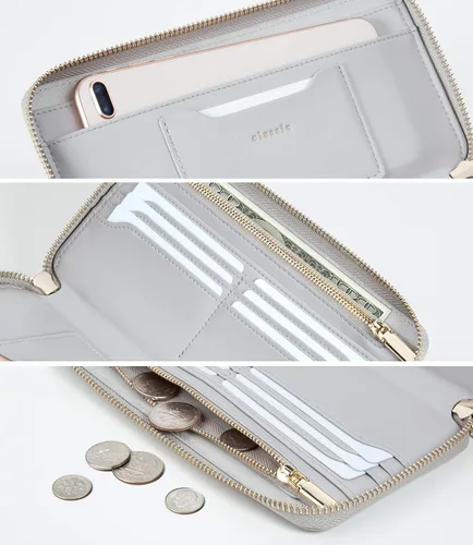 Vista 3 de SERMAN BRANDS Carteras clásicas para mujer con bloqueo RFID. Cartera con tarjetero para teléfono