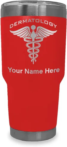 Vista 13 de LaserGram Vaso aislado al vacío de 20 onzas, dermatología, grabado personalizado incluido (negro)