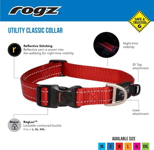 Vista 4 de Collar reflectante para perros medianos, ajustable de 12 a 17 pulgadas, color negro