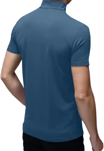 Vista 4 de Rela Bota Camisetas de moda para hombre, ropa interior térmica, camisetas de media manga corta de cuello alto, ajuste delgado, básicas