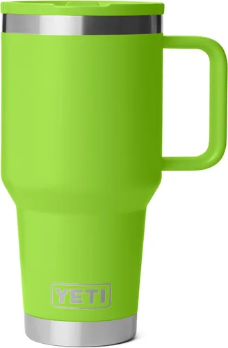Vista 12 de YETI Rambler - Taza de viaje de 30 oz con tapa con pajita abatible - Acero inoxidable, aislada al vacío, a prueba de fugas, compatible con Negro