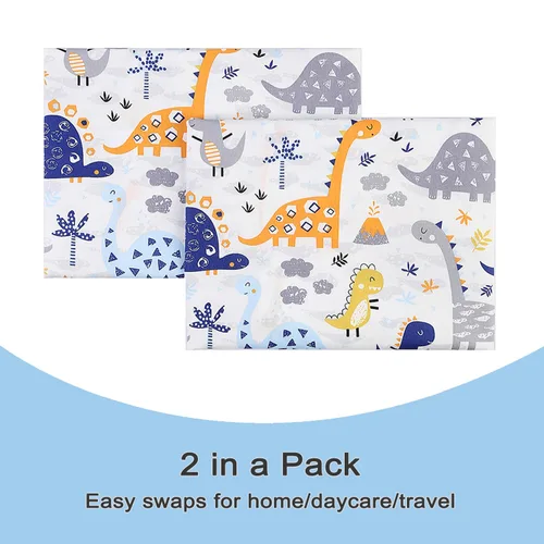 Vista 7 de Paquete de 2 fundas de almohada para niños pequeños, 100% algodón de 14 x 19 pulgadas, se adapta a almohadas de ropa de cama de niños pequeños de 14