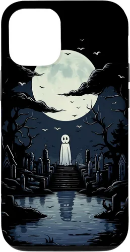 Vista 26 de iPhone 16 Ghost Halloween Cemetery Scary Creepy Case