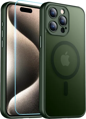 Vista 13 de Red2Fire Funda magnética para iPhone 13 Pro Max, protección completa mejorada de la cámara, compatible con MagSafe, funda protectora translúcida