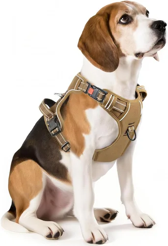 Vista 38 de Timos Arnés para perro de tamaño pequeño, arnés sin tirones para mascotas con cuello a presión bloqueable, chaleco reflectante para perro, sin