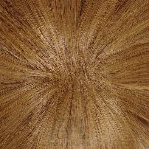 Vista 5 de Anime Cosplay peluca marrón blanco corto adulto peluca de pelo
