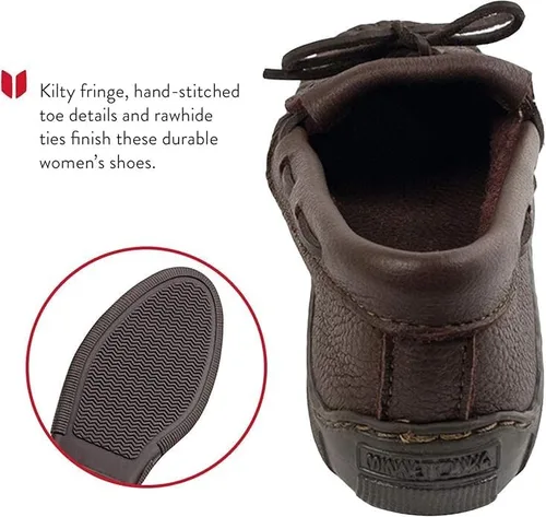 Vista 3 de Minnetonka Mocasín Kilty con flecos Moosehide para mujer