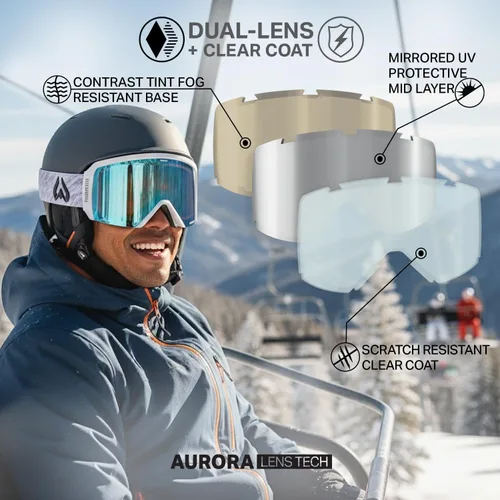Vista 5 de Wildhorn Cristo - Gafas de esquí para hombre y mujer, 100% UV, antivaho OTG, gafas de snowboard, proveedor oficial del equipo de esquí de EE. UU.