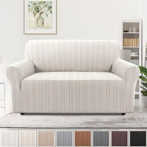 Vista 25 de H.VERSAILTEX Fundas de Loveseat de Alta Elasticidad, Funda de Sofá de 1 Pieza Antideslizante con Parte Inferior Elástica, Fundas de Sofá Gruesas