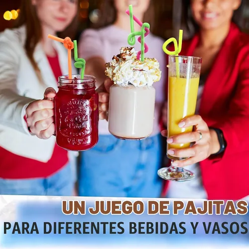 Vista 6 de Pajitas extra largas desechables, 200 popotes flexibles de plástico extralargos, elásticos de 17.1 a 19.5 pulgadas, flexibles para formas Varios