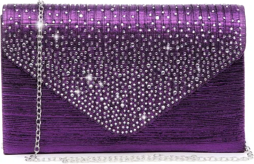 Vista 11 de Dasein Bolso de mano con satén satinado para mujer, tipo embrague, para noche, bandolera, bolsos, fiesta, graduación, boda, sobre