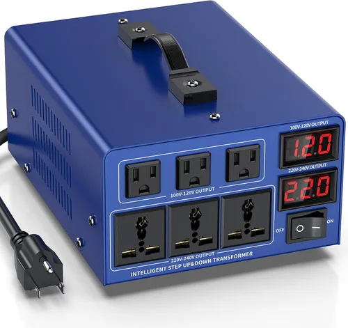 Vista 11 de Transformador de conversión de voltaje de 1000 vatios de alta resistencia, CA de 110 V/120 V/220 V/240 V, con protección de disyuntor reiniciable