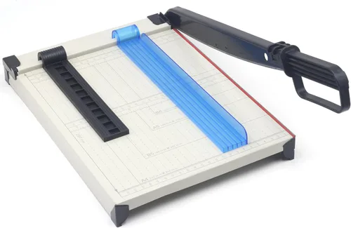 Vista 10 de Cortador de papel de 12 pulgadas, base de metal sólido, hoja afilada para recortar fotos, tarjetas, etiquetas, capacidad de 12 hojas, ideal