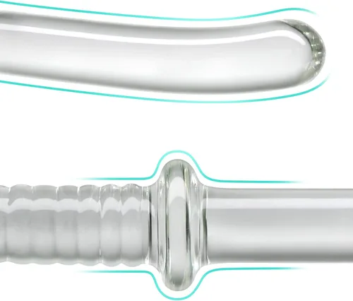 Vista 5 de Varita de masturbación con consolador de cristal de cristal, masajeador de masturbación vaginal, tapón anal, palo de placer, estimulación del ano