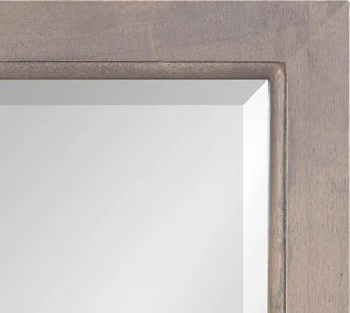 Vista 8 de Kate and Laurel Hogan Farmhouse - Espejo de pared de 18 x 24 pulgadas, gris; espejo rectangular rústico de madera para pared